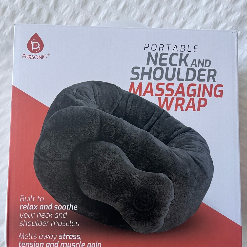 Pursonic Neck and Shoulder Travel Massaging Wrap Pillow